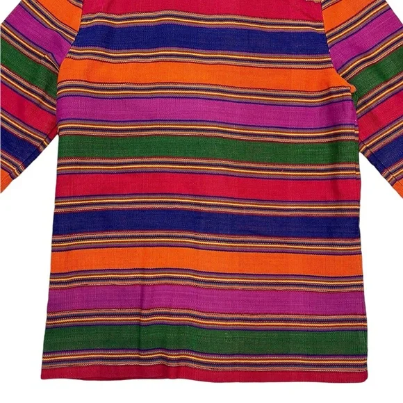 Vintage Weekend Wear 90s Striped Blanket Weave Jacket Long Western Aztec Blazer - Picture 14 of 16